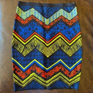 Nordstrom Multi-Color Patterned BodyCon Skirt NWOT